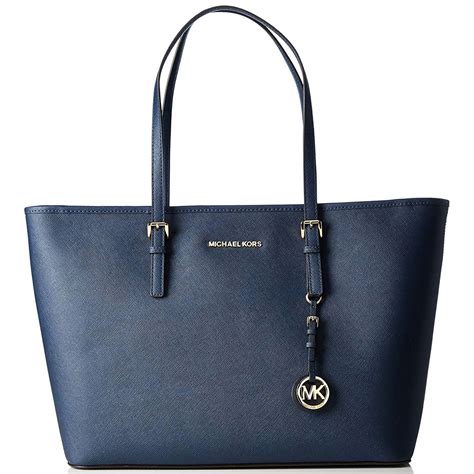 michael kors large jet set travel tote navy|jet set travel large saffiano.